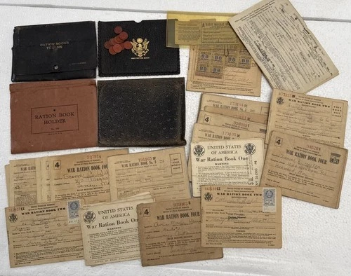 Huge Lot of WW2 Ration Books Tokens War Rations US Military History