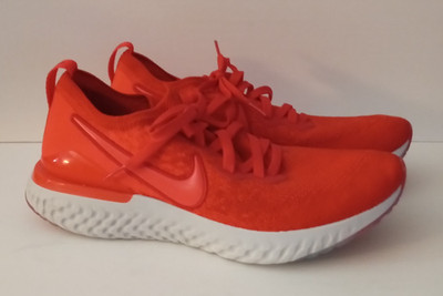 MEN'S SIZE 11 NIKE EPIC REACT FLYKNIT 2 CHILE RED BRIGHT CRIMSON SHOES BQ8928601