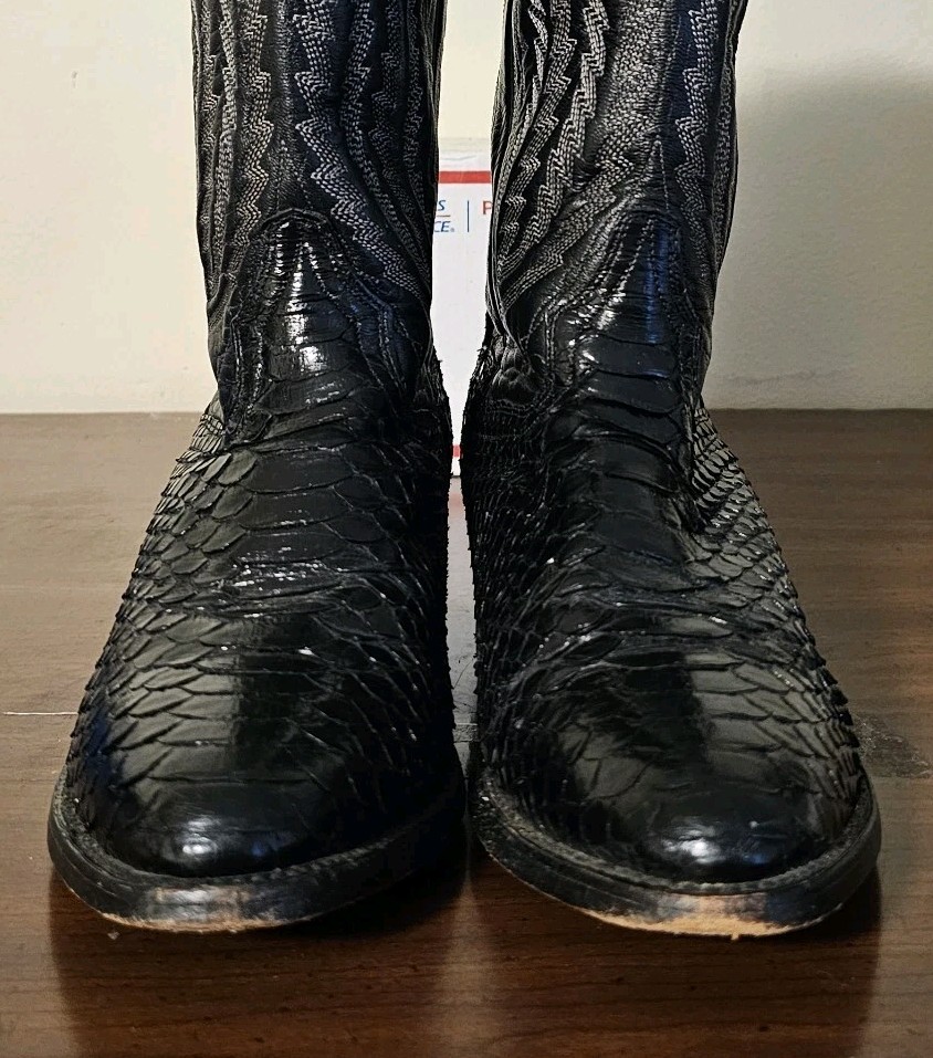Dan Post Python Western Cowboy Boots Black Men's … - image 4