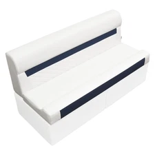 Wise DLX106-1904 DLX Series 55" Pontoon Bench Cushion Set - White/Mariner Blue