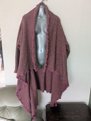 Damen Nicky Thomson Oversize Strickjacke Made in England 75% Wolle 25% Alpaka Rosa