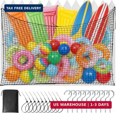 Extra Large Pool Float Storage Bag,79×47 in Hanging Pool Toy Organizer with 10 H