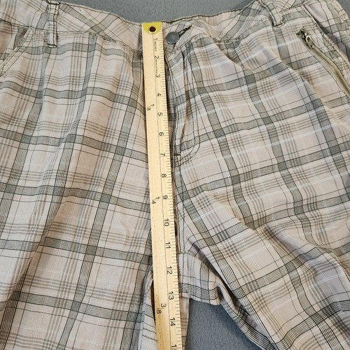 Vintage Hummel Y2K Cargo Shorts Mens XXL 36 Plaid Baggy Lightweight Athletic - Picture 9 of 12