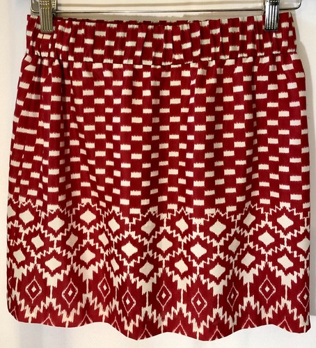 Minifalda informal GLAM talla mediana roja blanca cintura elástica sin forro. - Imagen 2 de 6