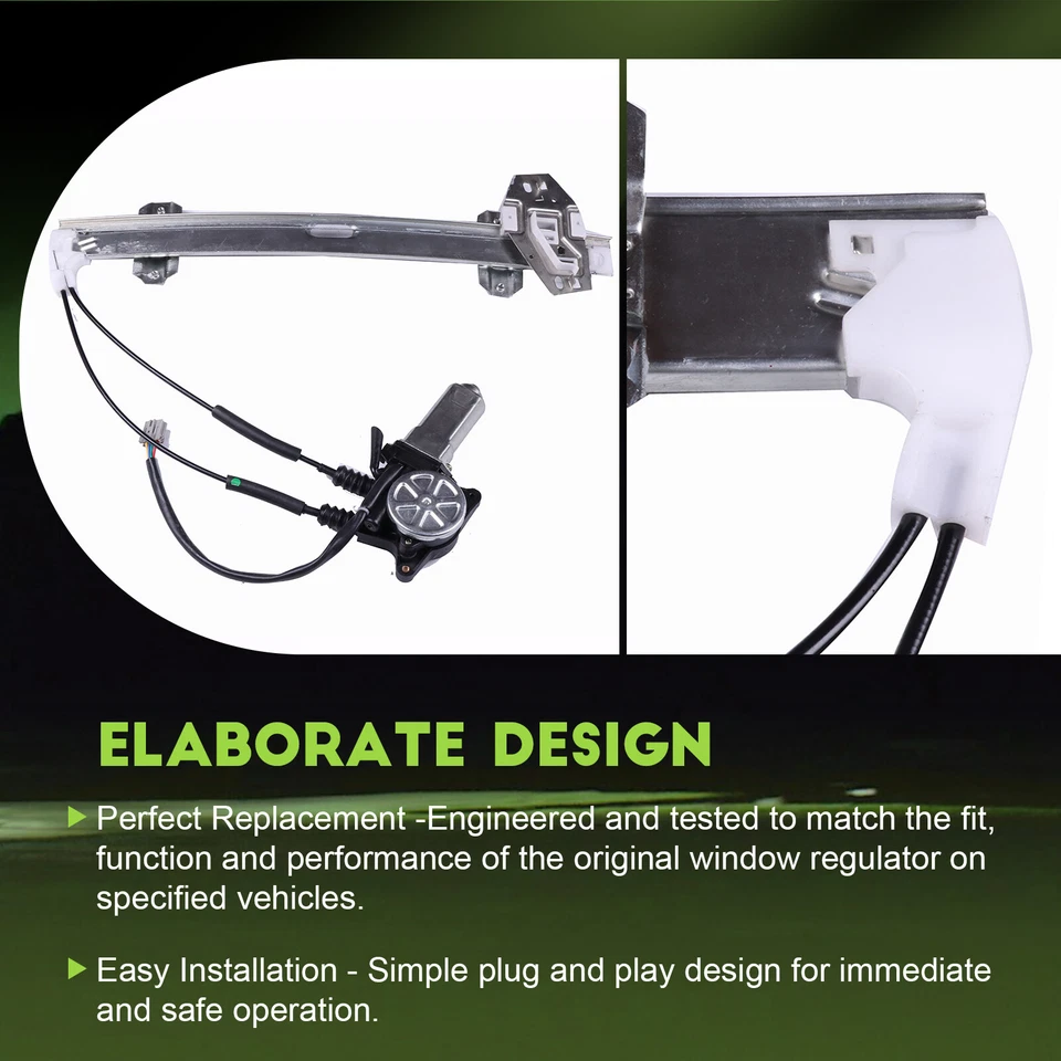 Regulador de ventana eléctrica delantero izquierdo con motor nuevo para Honda Accord 1994-1997 4 puertas Foto 4 de 4