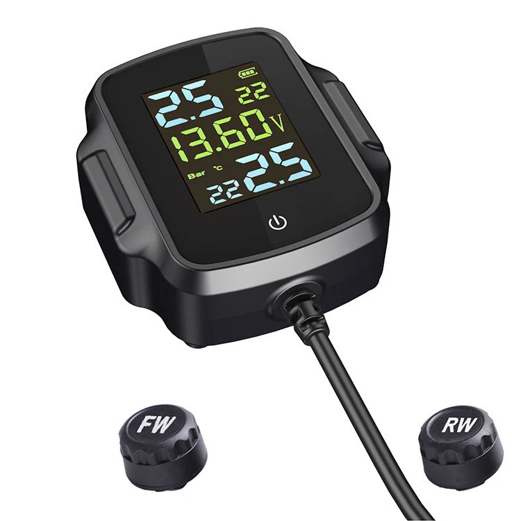 Sistema de alarma de temperatura monitor de presión de neumáticos para motocicleta TPMS impermeable Foto 3 de 4