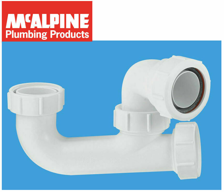 McAlpine Seal Bath Waste Trap 38mm 1 1/2"" with 50mm Seal and Cleaning Eye