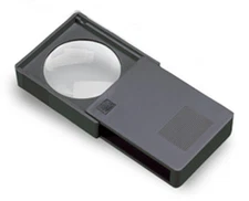 Donegan P-705 5X Opti-Pak Black Pocket Magnifier in Protective Slide-Out Case