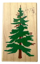 Posh Impressions Rubber Stampede Winter Pine Tree Wooden Rubber Stamp