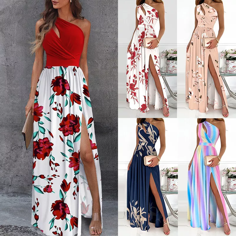 Formal Dresses Womens Maxi Long Party Ladies Floral Off Shoulder Evening  Dress