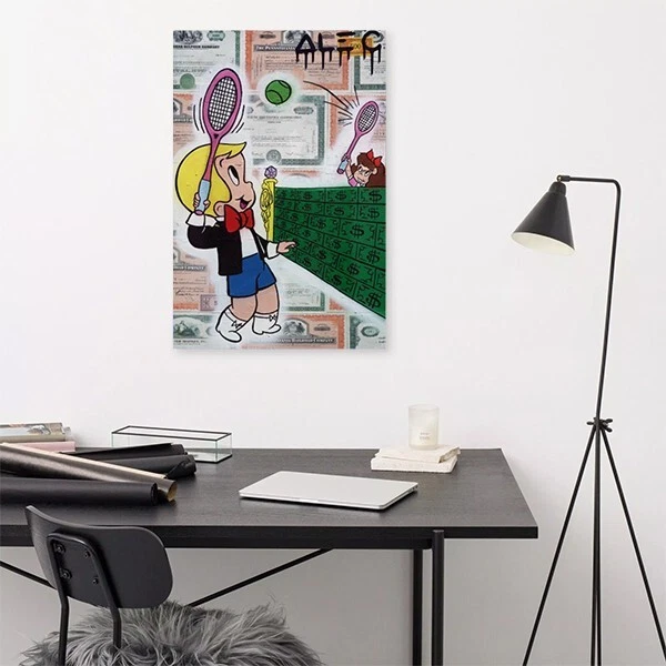 Alec Monopoly Canvas Print "Richie Throwing _ Paper Airplanes" Wall Art - Image 2 of 4