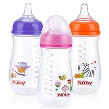 Nuby Tritan Wide Neck Non-Drip Bottles with Anti-Colic Air System: 9oz./ 270...