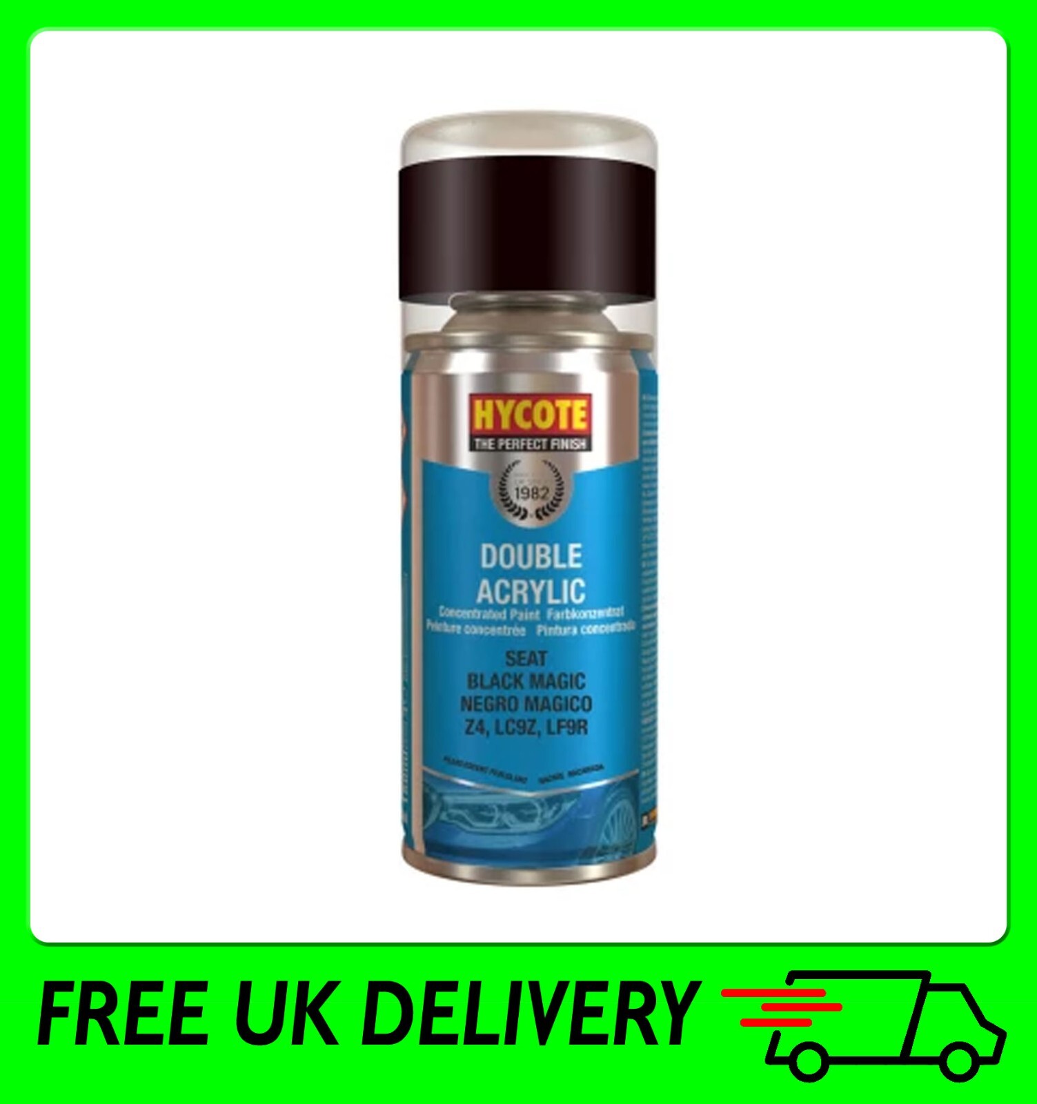 Hycote Colour Spray Paint XDST502 SEAT Black Magic 150ml - Image 5