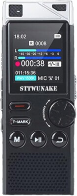 STTWunake 136G Dual-Core AI Rauschunterdrückung Digital Voice Activated Recorder