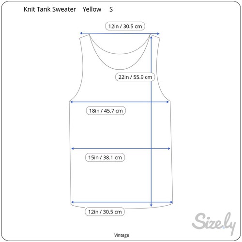 Vintage 70s 80s Handmade Womens Knit Yellow Sleeveless Scoop Neck Tank Top S - Picture 5 of 5
