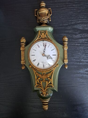 Vintage Carin Metal French Style Wall Clock - Afbeelding 1 van 15