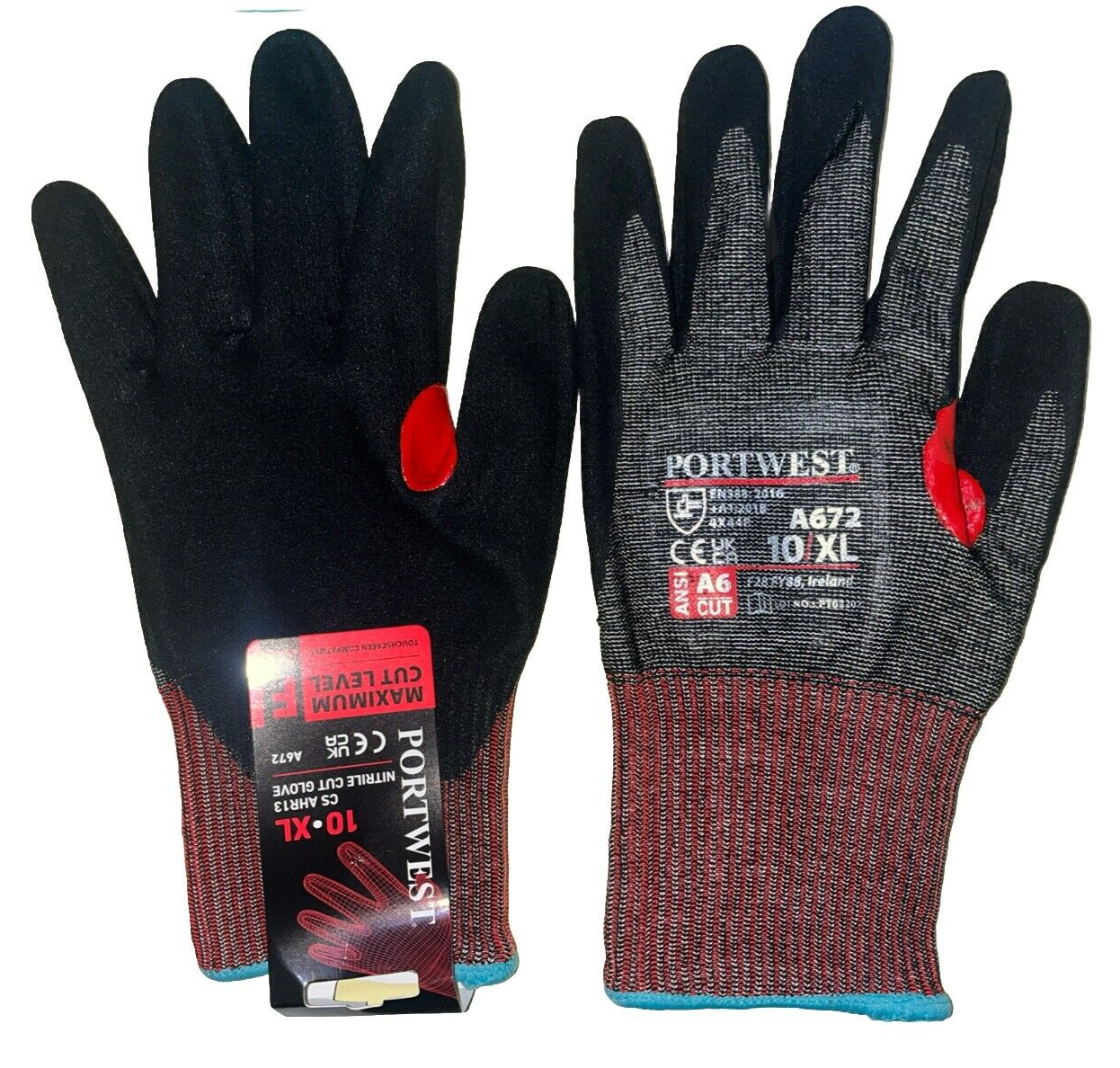 Portwest A672 CS Cut F13  10XL Nitrile Foam Palm Coating Heat Protection Gloves