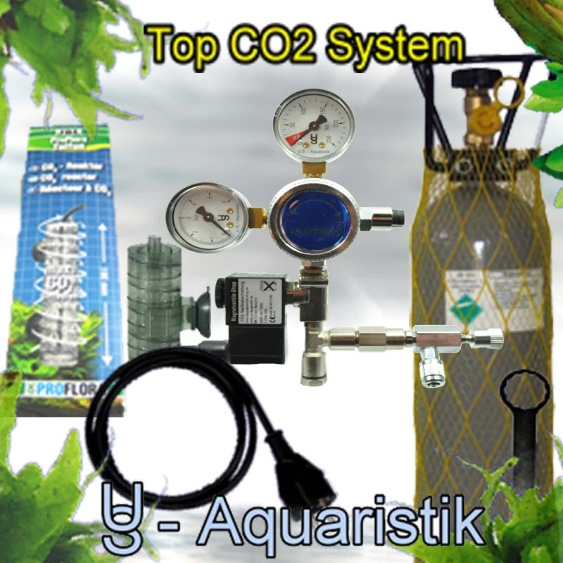 US-AQUARISTIK CO2 Anlage 2kg incl. Nachtabschaltung bis 600l - US5