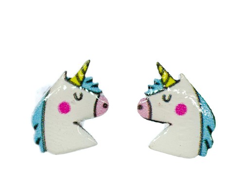 Boucles D'Oreilles Pendantes Licorne/Cheval - Pierre Opale De Feu Orange - Argenté - E8868