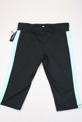 Ideology Womens Colorblocked Cropped Leggings Blue Light