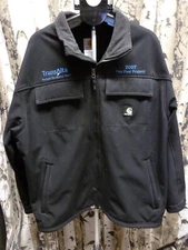 Carhartt Jacket Men XL Black Soft Shell Rip Stop J176 Full Zipper TransAlta 07