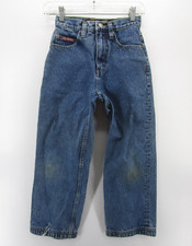 VINTAGE Pepe Jeans Boys 8 Blue Baggy Loose Hip Hop Grunge Denim Pants 24X24