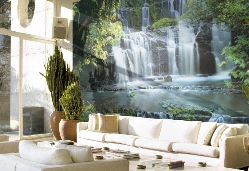 368x254cm Giant wall mural wallpaper Falls in the forest room decor art - Image 3 of 4