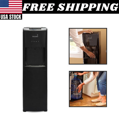 primo 601088 black 2 spout bottom load hot and cold water cooler dispenser