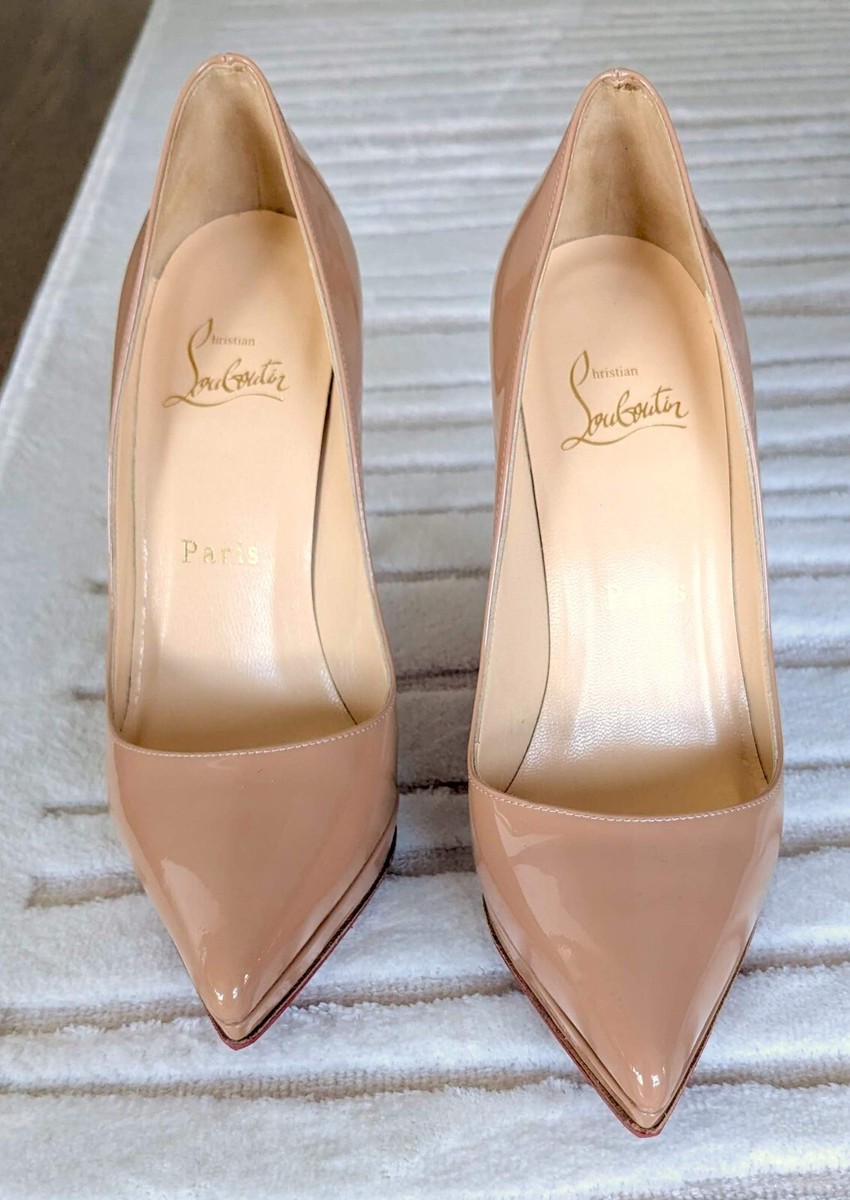 Beige Pigalle Plato Pointy Toe Platform Pump Christian Louboutin