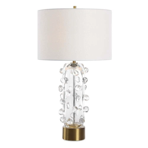 CONTEMPORARY AURA 28" CLEAR SPHERES GLASS TABLE LAMP UTTERMOST 30423 - Picture 1 of 6