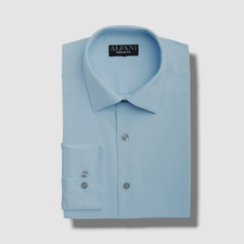 Alfani Men's Blue Regular-Fit Long-Sleeve Dress Shirt Size 15-15.5 32/33