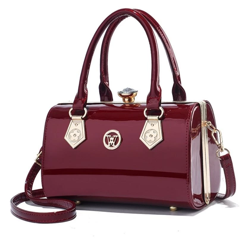New Luxury Patent Leather Women S Bags Europe Diamond Ladies