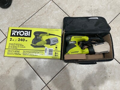 RYOBI 2 Amp Corded 1/4 Sheet Sander Compact Sanding Tool W/BAG&4 SHEETS #S652DGK