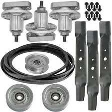 48" Deck Spindle Blade Belt Kit fits John Deere GY20996 L120 L130 2002 2003 2004