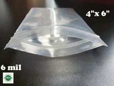 200 4" x 6" Extra Heavy Duty 6 Mil Zip Seal Lock Top Plastic Bags Resealable 6ML
