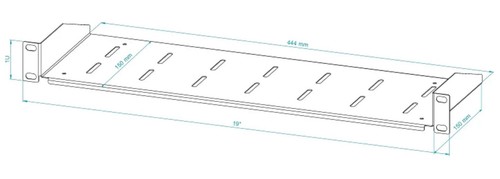 1 HE PROFI Rackablage 15 cm tief 19" Ablage Fachboden Trägereinschub Rack Wanne - Bild 9 von 14