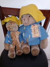 Set of Two Paddington Bear Darkest Peru Eden Plush Toys 14" 18" Vintage 1975