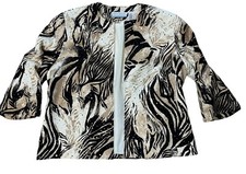 Alfred Dunner Size 14P Animal Print Sequin Open Front Jacket Blazer EUC