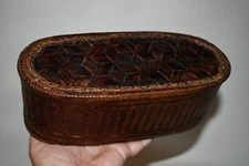 Antique Woven Rattan Basket from Thailand