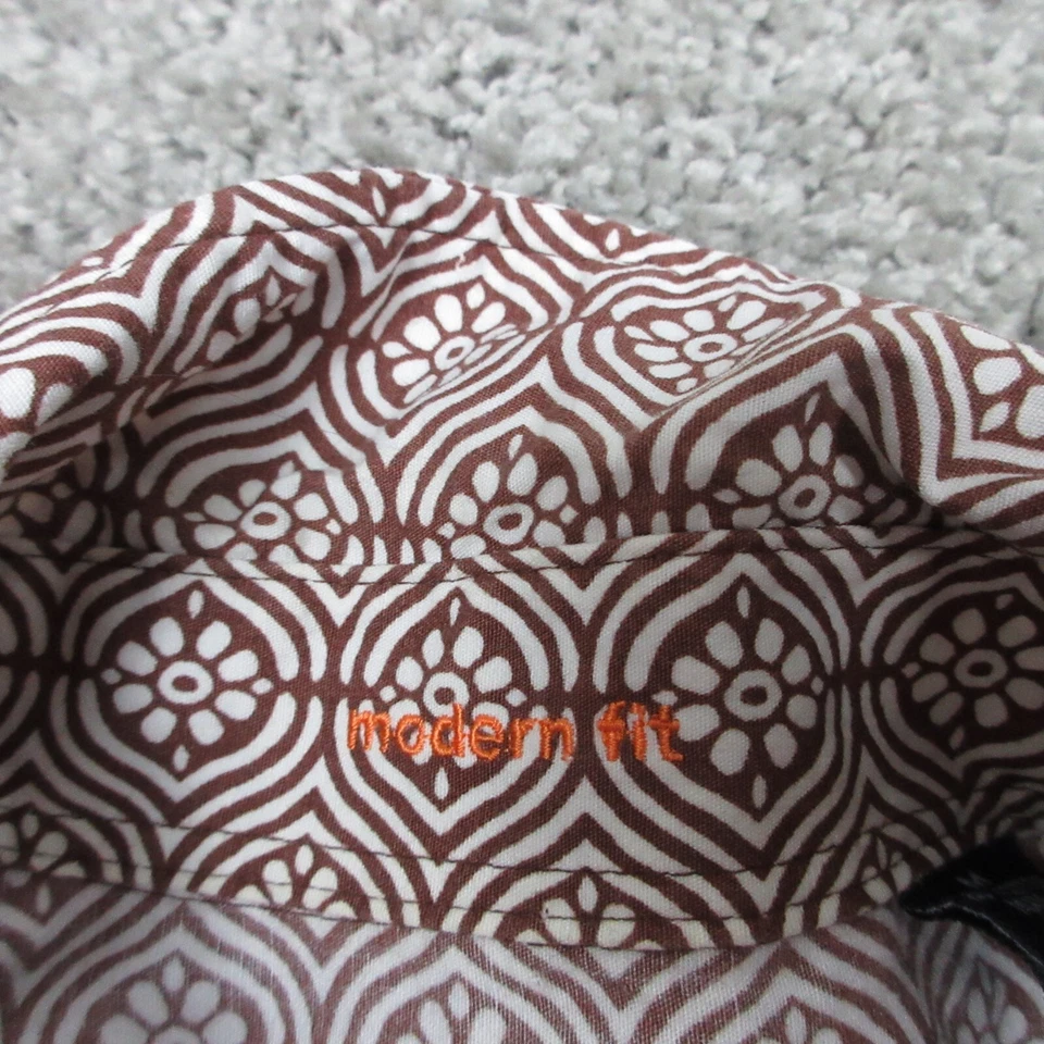 Reyn Spooner Shirt Mens Medium Red Geometric Modern Fit Tropical Aloha Tiki - Image 4 of 4