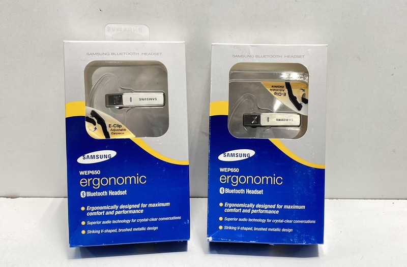 Samsung Bluetooth Headset WEP650 Silver Ergonomic E Clip Micro USB