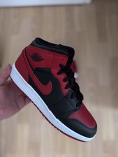 Nike Air Jordan 1 Mid GS Gym Red Black | EU 39 US 6.5YY | Nuove & IMBALLO ORIGINALE | 554725-074