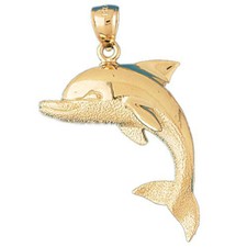 Dolphin Charm Pendant 14k Gold