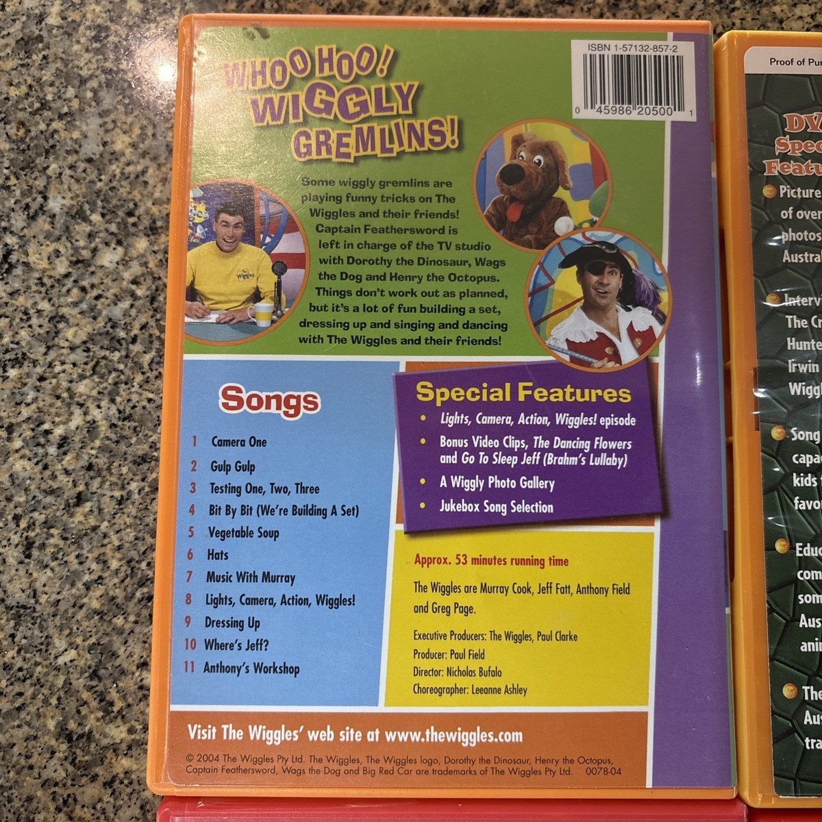 4 Lot DVD -The Wiggles- Getting Strong Wiggly Safari Gremlins Hoop