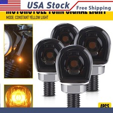 4X Amber LED Signals Turn Indicator Light Black For Universal Motorcycle Lamp N