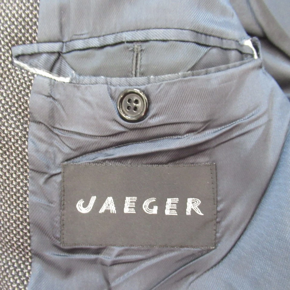 Jaeger Jacket 52 Regular Single Breasted Wool Charcoal Grey Classic - Image 3 of 4