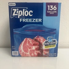 Ziploc Seal Top Freezer Gallon Bag 136 Count BPA Free Microwave Safe