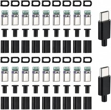20 Sets USB 3.1 Type C Connector 24 Pins Male, USB 3.1 Type C Male Plug Socket C