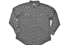 Panhandle Mens XL Black Paisley Pearl Snap Long Sleeve Western Cowboy Shirt Cott
