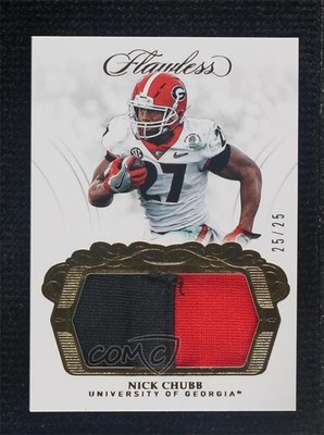2018 Panini Flawless Collegiate Rookie 25/25 Nick Chubb #RP-NC Patch RC ow6